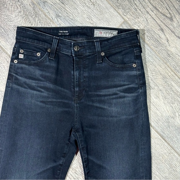 AG ADRIANO GOLDSCHMIED THE MARI Dark Wash High Rise Straight Leg Jeans 27 - Picture 2 of 15